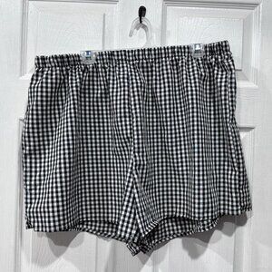 Black & White Gingham High-Waisted Boxer Shorts